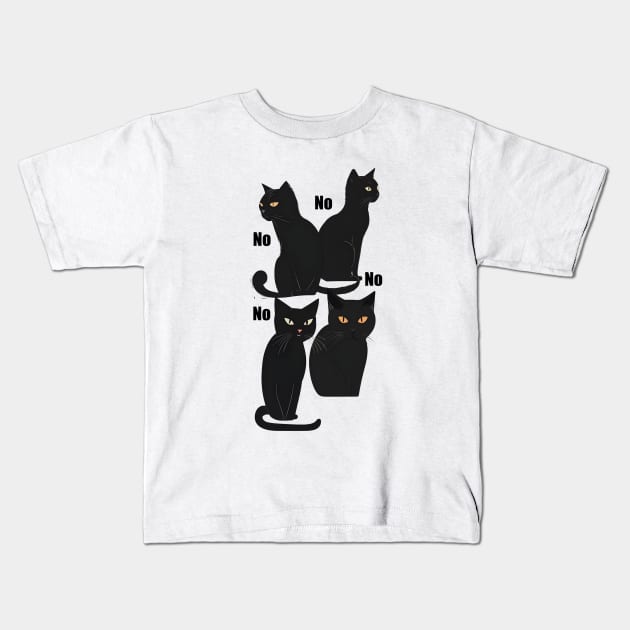 Black Cats Says No Kids T-Shirt by UniqueMe